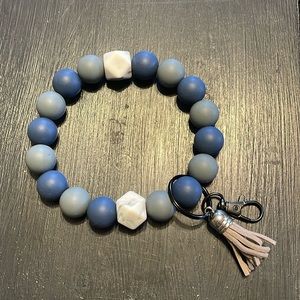 Wristlet Keychain Artisian Silicone Beaded Handcrafted